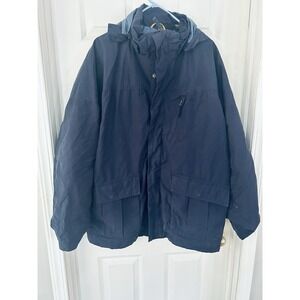 Timberland Jacket Men's XL Navy Blue 3 In 1 Utility Puffer Canvas Field Coat